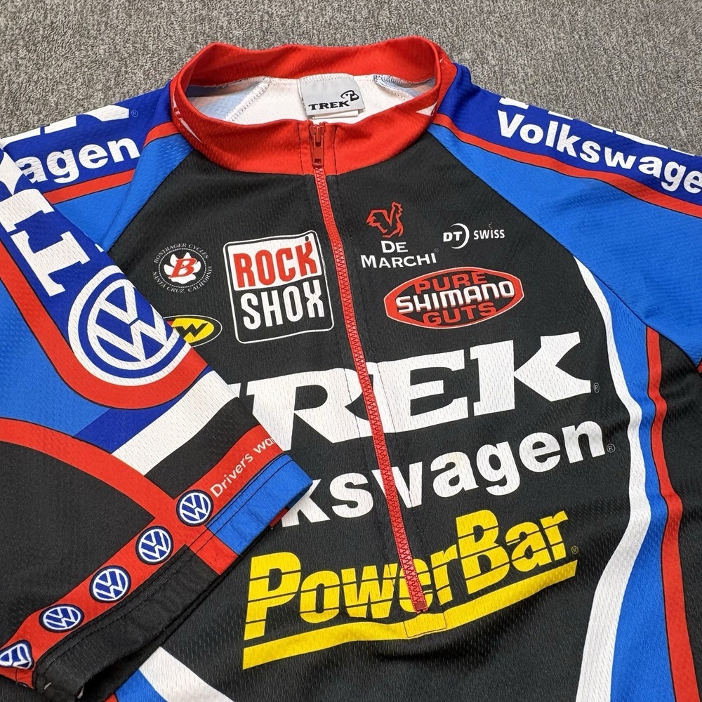 Vintage Trek Volkswagen PowerBar Cycling Jersey RockShox Shimano‎ USA Men's XL